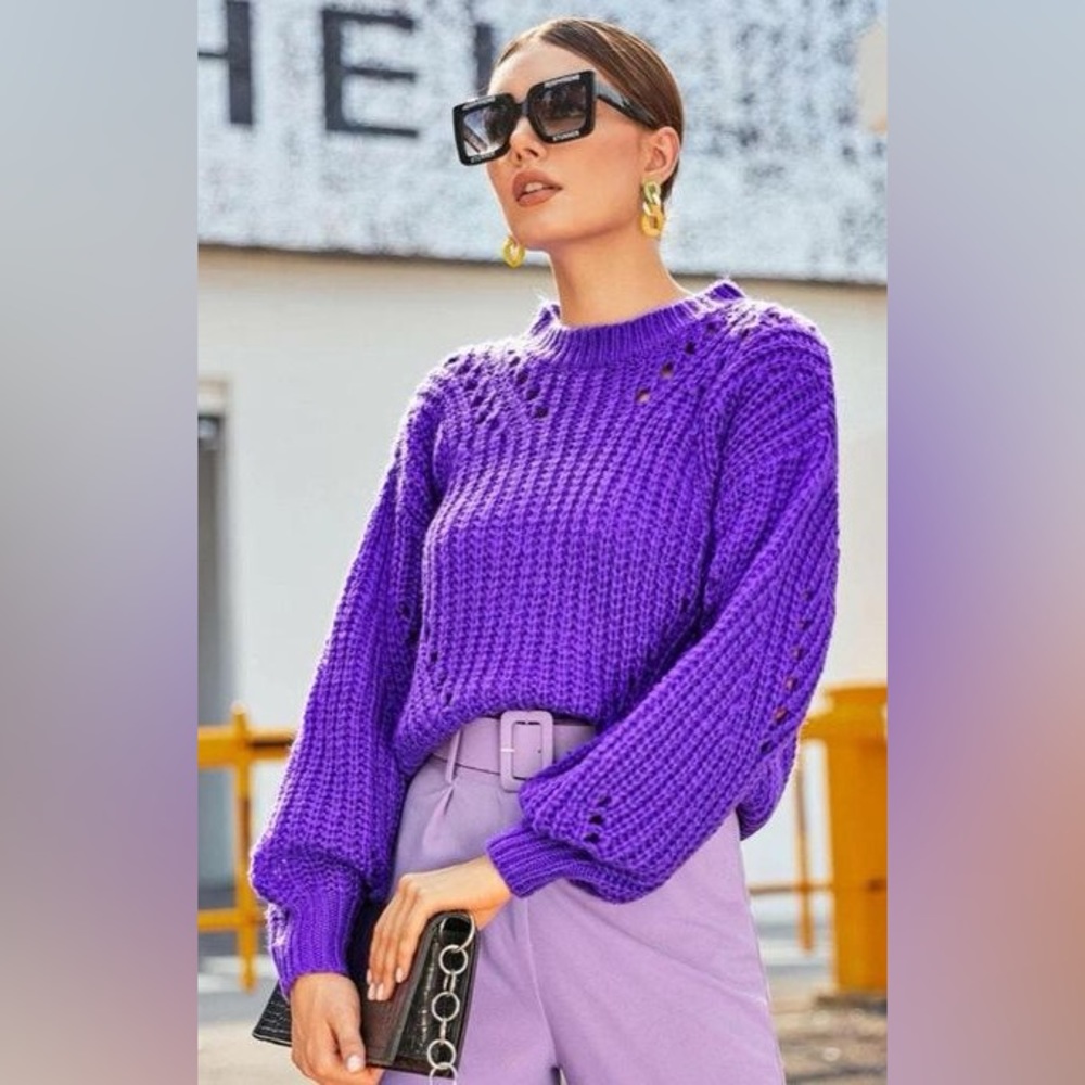 Neon Purple Knit Sweater